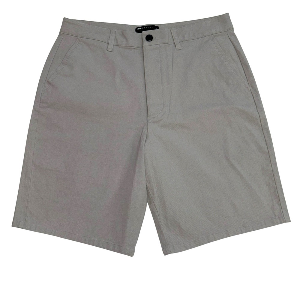 ASOS Design Shorts Mens 32 Khaki Chino Stretch Casual Classic Tan Summer